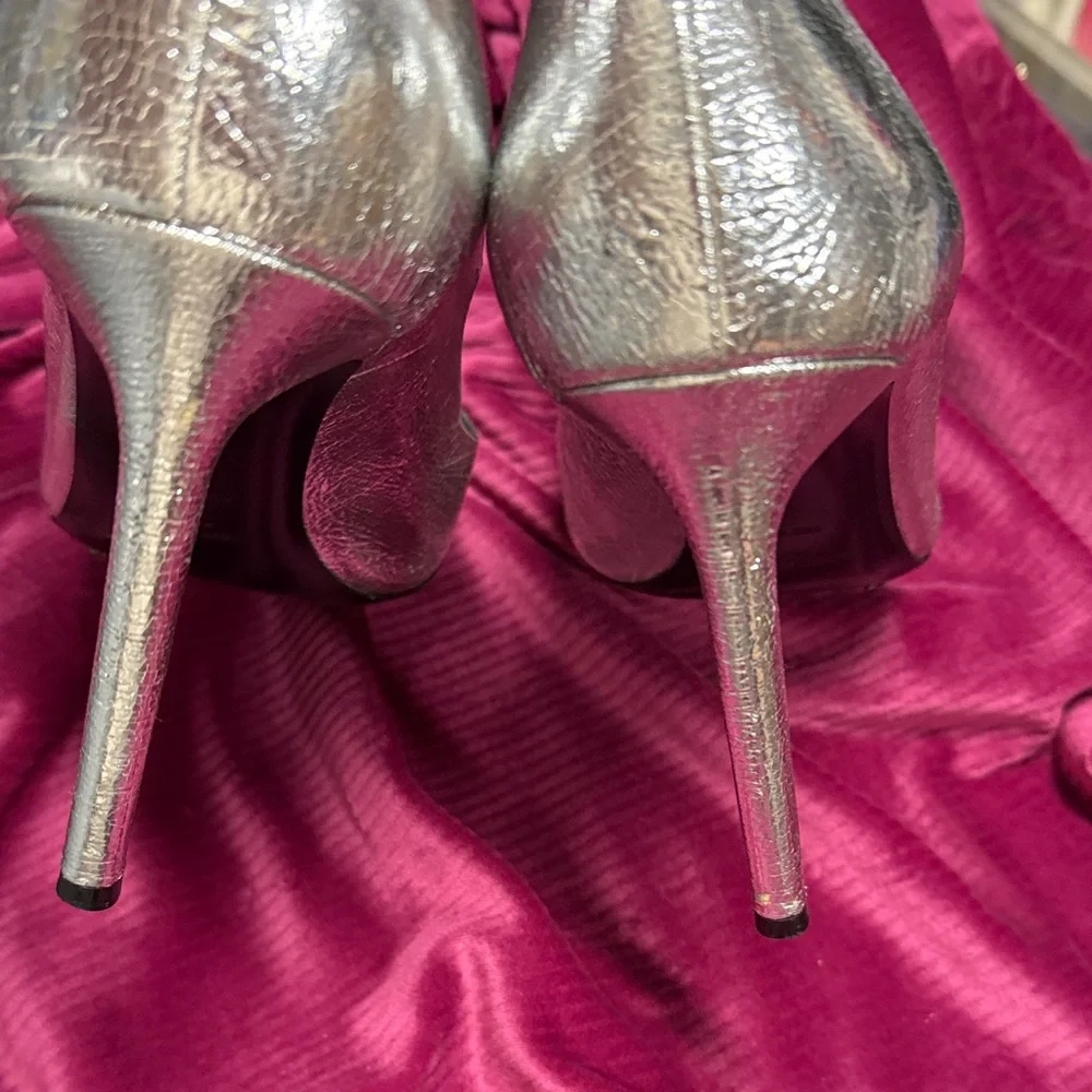Saint Laurent Metallic Silver Heels - Picture 3 of 4